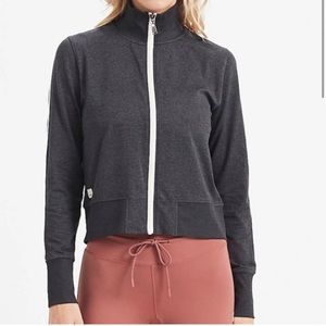 Vuori Small Eclipse Charcoal Gray Piped Seam Track Jacket Full Zip